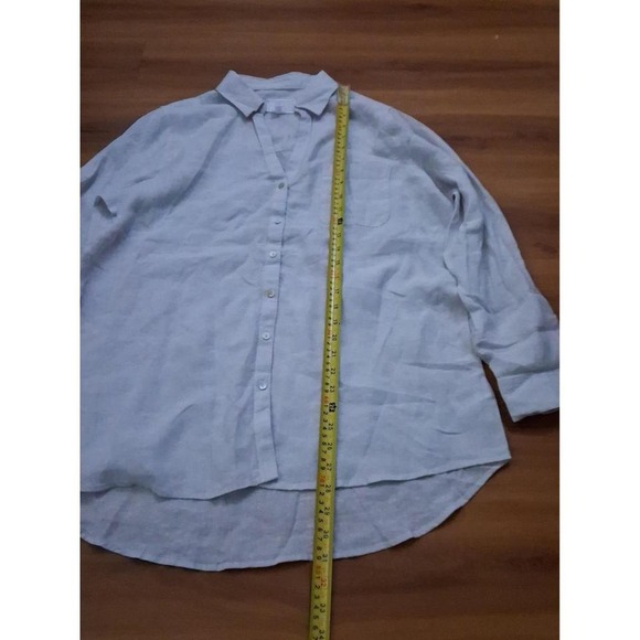 Womens Sigrid Olsen 100% Linen Button‎ Down Tunic Shirt - Picture 5 of 6